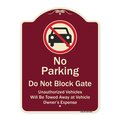Signmission Designer Series-No Parking Don't Block Gate Unauthorized Vehicle Towed Away, 24" x 18", BU-1824-9953 A-DES-BU-1824-9953